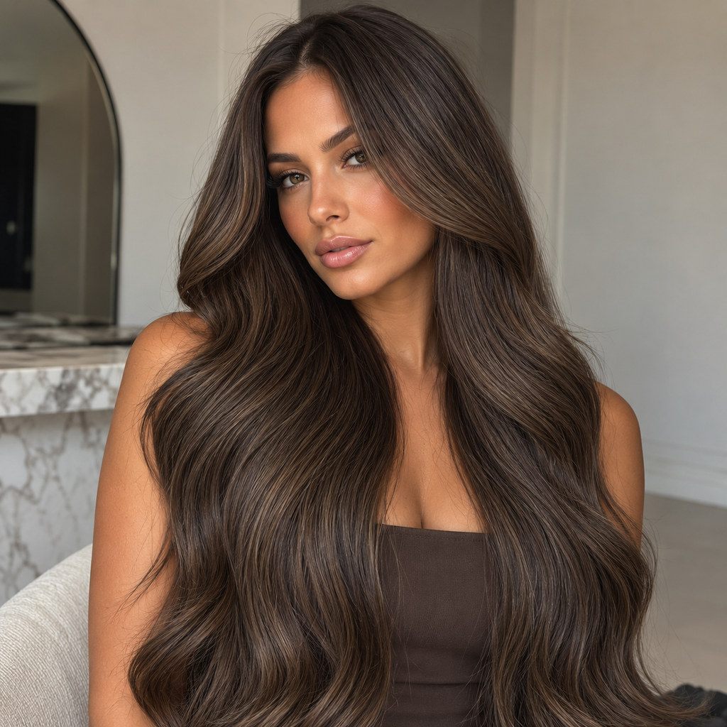 Super Double Drawn Ultimate Premium Seamless Weft Extensions I Hazelnut Cocoa 50g