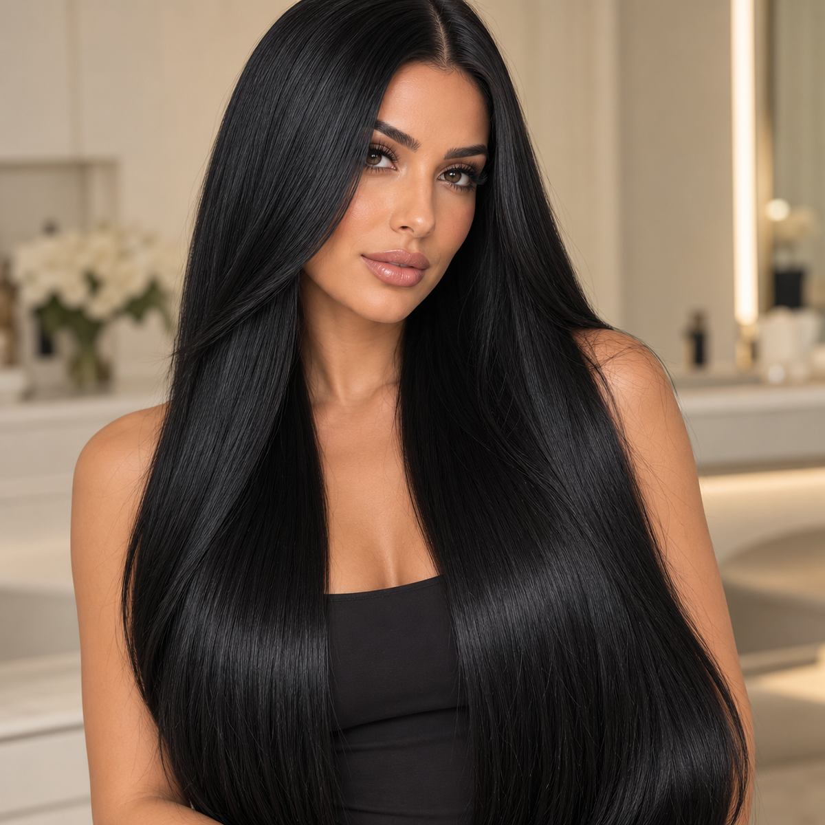 Premium Genius Seamless Weft Extensions I Obsidian Noir 50g pack