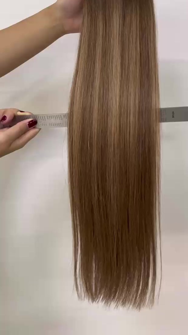 Premium Genius Weft Extensions I Shade Golden Mocha 50g per pack